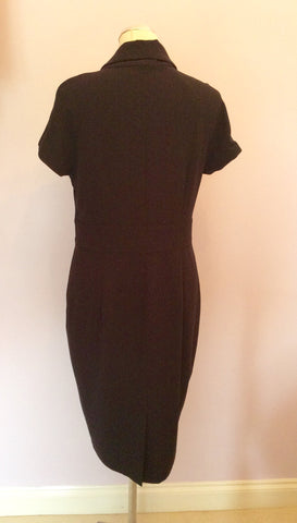 Holly Willoughby Black V Neck Pencil Dress Size 14 - Whispers Dress Agency - Sold - 3
