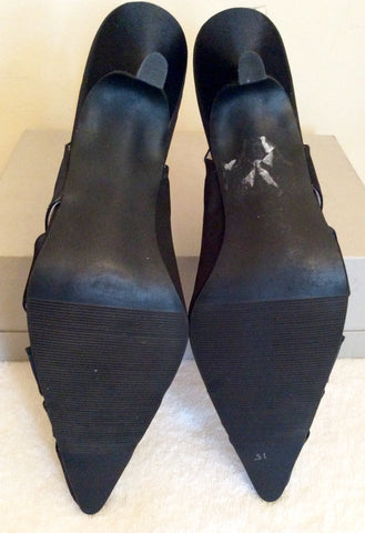 Brand New SF Black Satin Slingback Heels Size 7/40 - Whispers Dress Agency - Sold - 4