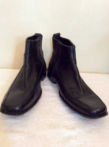 Brand New Bond Street Black Leather Ankle Boots Size 10 / 44.5 - Whispers Dress Agency - Mens Boots - 1