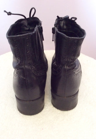 Cara London Black Leather Lace Up Ankle Boots Size 5/38 - Whispers Dress Agency - Sold - 4