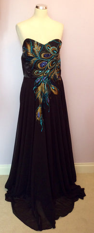 Grace Karin Black Strapless Embroidered Ball Gown Size 20 - Whispers Dress Agency - Womens Eveningwear - 1