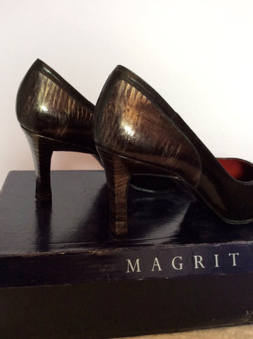 Magrit Black & Bronze Trims Leather Heels Size 4/37 - Whispers Dress Agency - Womens Heels - 3