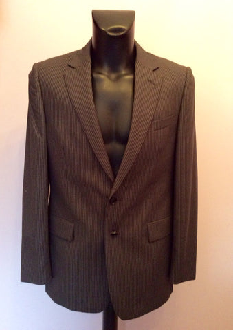 Brand New Jaeger Grey Pinstripe 'Mayfair' Wool Suit Jacket Size 40R - Whispers Dress Agency - Mens Suits & Tailoring - 1