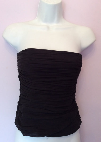 Coast Black Silk Pleated Bustier Top Size 10 - Whispers Dress Agency - Sold