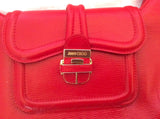 Jimmy Choo Red Leather Harp Bag - Whispers Dress Agency - Sold - 2