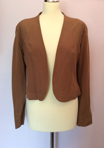 VINTAGE NICOLE FARHI BROWN SILK JACKET SIZE 10/12 - Whispers Dress Agency - Womens Vintage - 1