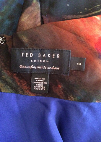 Ted Baker Multi Coloured Print Dress Size 2 UK 12 - Whispers Dress Agency - Sold - 5