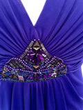 Brand New Julien Macdonald Purple Jewel Trim Jersey Dress Size 14 - Whispers Dress Agency - Womens Dresses - 2