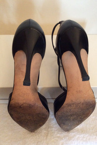 Monolo Blahnik Black Leather Strappy Heels Size 7.5/40.5 - Whispers Dress Agency - Womens Heels - 5