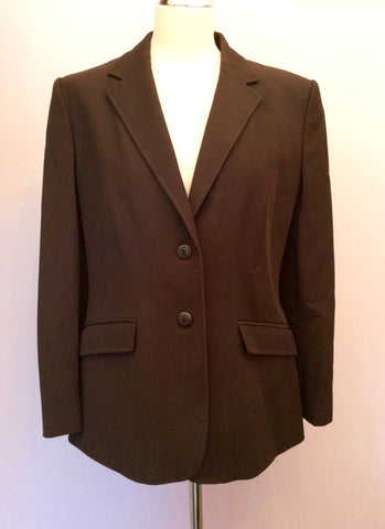 Smart Jigsaw Dark Brown Jacket Size 16 - Whispers Dress Agency - Sold - 1