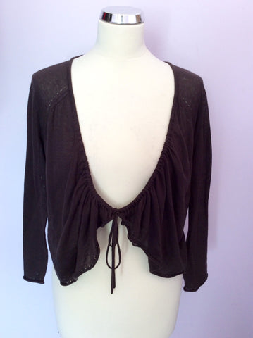 Brand New Hobbs Dark Brown Two Way Fasten Cardigan Size XL - Whispers Dress Agency - Womens Knitwear - 1