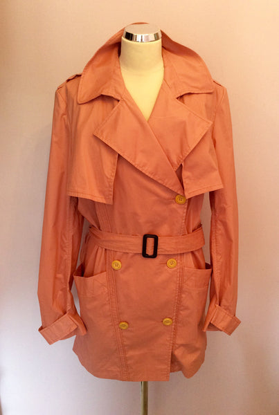 Brand New Tommy Hilfiger Salmon Pink Trench Coat / Mac Size L - Whispers Dress Agency - Sold - 1