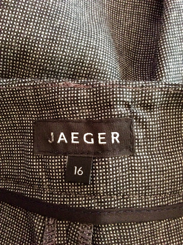 Jaeger Dark Grey Marl Wool Blend Formal Trousers Size 16 - Whispers Dress Agency - Womens Trousers - 4