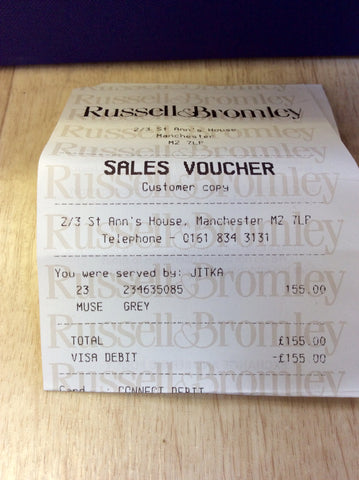 STUART WEITZMAN FOR RUSSELL & BROMLEY DARK GREY PATENT LEATHER HEELS SIZE 6/39 - Whispers Dress Agency - Sold - 6