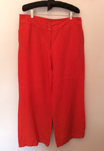 Laura Ashley Red Linen Trousers Size 16 - Whispers Dress Agency - Sold - 1