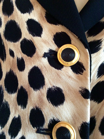 Fink Cream, Beige & Black Print Jacket Size 12 - Whispers Dress Agency - Women suits & Tailoring - 4