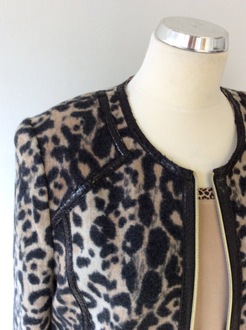 BASLER ANNIVERSARY EDITION CAMEL & BLACK LEOPARD PRINT WOOL JACKET & TOP SIZE 16/18 - Whispers Dress Agency - Sold - 2