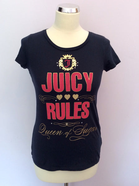 Juicy Couture Dark Blue Cap Sleeve T Shirt Size 14 - Whispers Dress Agency - Sold