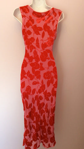 Pearce Fionda Pink & Red Floral Print Silk Dress Size S - Whispers Dress Agency - Womens Dresses - 2