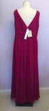Brand New Laura Ashley Dark Pink Silk Maxi Dress Size 16 - Whispers Dress Agency - Sold - 4