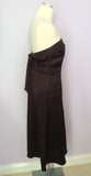 Coast Dark Brown Matt Satin Strapless Dress Size 12 - Whispers Dress Agency - Womens Special Occasion - 2