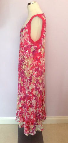 Jacques Vert Pink Floral Print Occasion Dress Size 20 - Whispers Dress Agency - Sold - 2