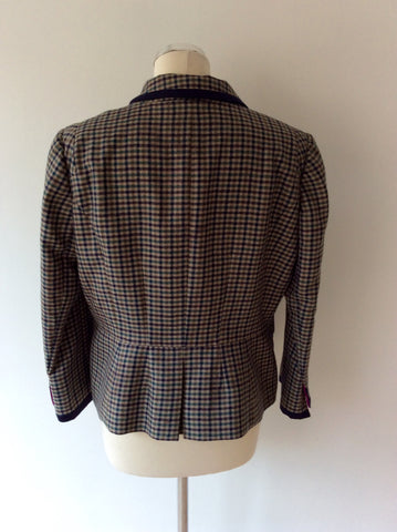 HOBBS NW3 BROWN,BLUE & GREEN CHECK WOOL JACKET SIZE 16 - Whispers Dress Agency - Womens Coats & Jackets - 4