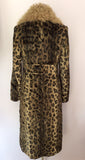 Karen Millen Brown Shaggy Lambswool Collar Leopard Print Coat Size 12 - Whispers Dress Agency - Sold - 3