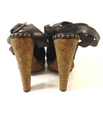 Brand New Herve Leger Black Suede & Cork Sandals Size 3.5/36 - Whispers Dress Agency - Womens Sandals - 5