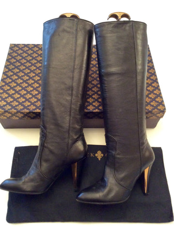 Patrick Cox Black Leather Knee Length Boots Size 5/38 - Whispers Dress Agency - Sold - 2