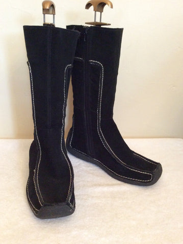 M & Co Black Suede Calf Length Boots Size 6/39 - Whispers Dress Agency - Womens Boots - 1