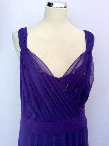 David Emanuel Purple Sequin Trim Occasion Dress Size 22 - Whispers Dress Agency - Sold - 4