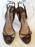 JIMMY CHOO BROWN LEOPARD PRINT STRAPPY SANDALS SIZE 5/38 - Whispers Dress Agency - Sold - 4