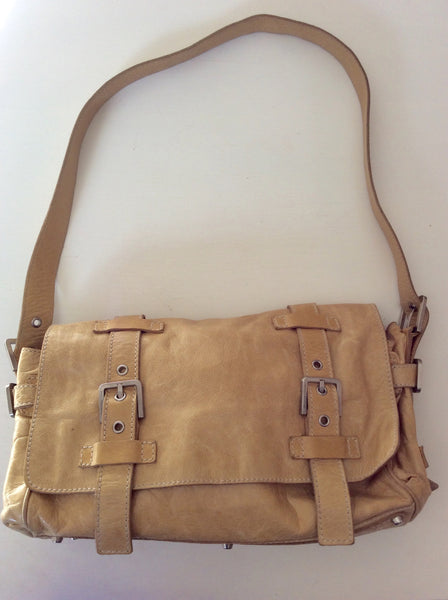Francesco Biasia Beige Leather Shoulder Bag - Whispers Dress Agency - Shoulder Bags - 1
