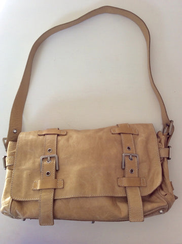 Francesco Biasia Beige Leather Shoulder Bag - Whispers Dress Agency - Shoulder Bags - 1