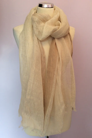 Liz Claibourne Cream & Beige Linen Scarf - Whispers Dress Agency - Sold - 1