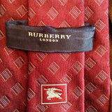 Burberry Burgundy Print Silk Tie - Whispers Dress Agency - Sold - 2