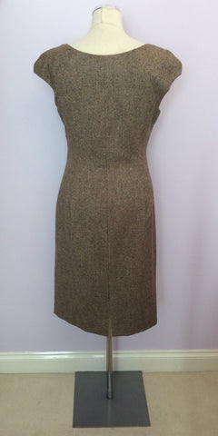 LK Bennett Brown Tweed Wool Tina Dress Size 14 - Whispers Dress Agency - Sold - 5
