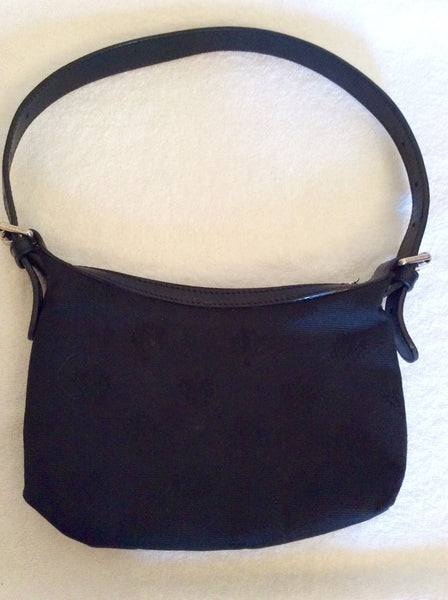 Mulberry Black Canvas & Leather Small Shoulder Bag - Whispers Dress Agency - Sold - 1