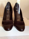 LK Bennett Brown Suede & Leather Court Shoes Size 4/37 - Whispers Dress Agency - Womens Heels - 3