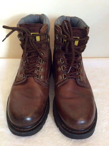 Caterpillar Dark Brown Leather Boots Size 8/42 - Whispers Dress Agency - Sold - 1