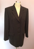Gerry Weber Dark Grey Pinstripe Wool Blend Trouser Suit Size 16 - Whispers Dress Agency - Womens Suits & Tailoring - 2