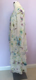 Cattiva White Floral Print Silk Dress & Over Blouse / Jacket Size 24 - Whispers Dress Agency - Sold - 2