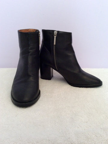 Whistles Black Leather Ankle Boots Size 5/38 - Whispers Dress Agency - Sold - 1