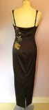 Planet Black Satin Embroidered Evening Dress Size 12 - Whispers Dress Agency - Sold - 4