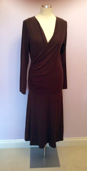 Bailey Dark Brown Bamboo Stretch Jersey Dress Size M - Whispers Dress Agency - Sold - 1