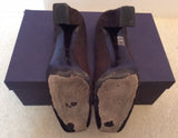Prada Dark Brown Nubuck Court Shoes Size 5/38 - Whispers Dress Agency - Sold - 4