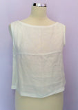 Jaeger White Sleeveless Crop Top Size 12 - Whispers Dress Agency - Sold - 1