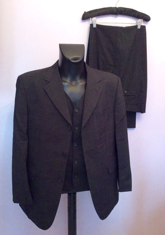 Tom English Charcoal Check Jacket, Waistcoat & 3 Pairs Of Trousers Suit Size 42S/38-40W - Whispers Dress Agency - Mens Suits & Tailoring - 1