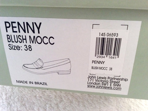 John Lewis Blush / Beige Leather Moccasins/ Loafers Size 5/38 - Whispers Dress Agency - Womens Flats - 5